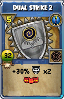 Wizard101 Cantrips spell card: Dual Strike 2, Spell ID 17020