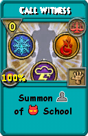 Wizard101 Balance spell card: Call Witness, Spell ID 17030