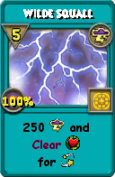 Wizard101 Storm spell card: Wilde Squall, Spell ID 17037