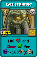 Wizard101 Death spell card: Call of Khrudy, Spell ID 17039
