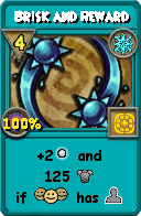 Wizard101 Ice spell card: Brisk and Reward, Spell ID 17043