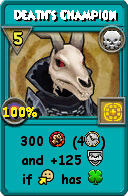 Wizard101 Death spell card: Death's Champion, Spell ID 17049