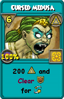 Wizard101 Myth spell card: Cursed Medusa, Spell ID 17054