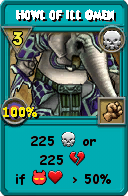 Wizard101 Death spell card: Howl of Ill Omen, Spell ID 17065
