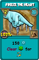 Wizard101 Ice spell card: Freeze the Heart, Spell ID 17071