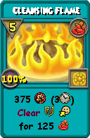 Wizard101 Fire spell card: Cleansing Flame, Spell ID 17072