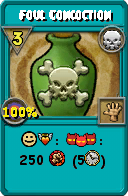 Wizard101 Death spell card: Foul Concoction, Spell ID 17075