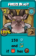 Wizard101 Ice spell card: Freeze Blast, Spell ID 17077