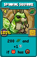 Wizard101 Life spell card: Spinning Squirrel, Spell ID 17078