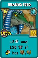 Wizard101 Ice spell card: Bracing Cold, Spell ID 17091