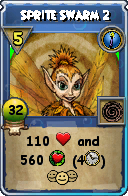 Wizard101 Cantrips spell card: Sprite Swarm 2, Spell ID 17097