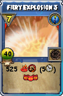 Wizard101 Cantrips spell card: Fiery Explosion 3, Spell ID 17100