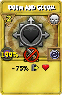 Wizard101 Death spell card: Doom and Gloom, Spell ID 17131