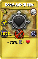 Wizard101 Death spell card: Doom and Gloom, Spell ID 17132