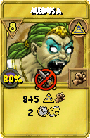 Wizard101 Myth spell card: Medusa, Spell ID 17144