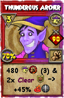 Wizard101 Storm spell card: Thunderous Archer, Spell ID 17151