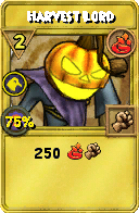 Wizard101 Fire spell card: Harvest Lord, Spell ID 17156
