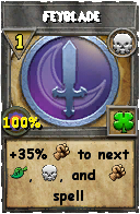 Wizard101 Death spell card: Feyblade, Spell ID 17173