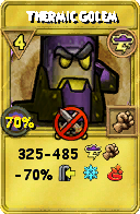Wizard101 Storm spell card: Thermic Golem, Spell ID 17177