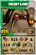 Wizard101 Balance spell card: Desert Lord, Spell ID 17180