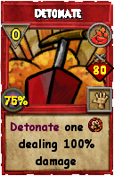 Wizard101 Fire spell card: Detonate, Spell ID 17190
