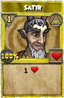 Wizard101 Myth spell card: Satyr, Spell ID 17192