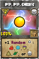 Wizard101 Death spell card: Pip, Pip, Cheerio, Spell ID 17193