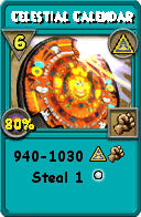 Wizard101 Myth spell card: Celestial Calendar, Spell ID 17196