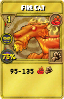 Wizard101 Fire spell card: Fire Cat, Spell ID 17202