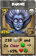 Wizard101 Death spell card: Banshee, Spell ID 17227