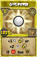 Wizard101 Myth spell card: Give Power, Spell ID 17228