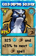 Wizard101 Ice spell card: Cold Depths Soldier, Spell ID 17230