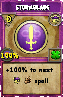 Wizard101 Storm spell card: Stormblade, Spell ID 17231