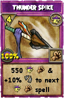 Wizard101 Storm spell card: Thunder Spike, Spell ID 17258