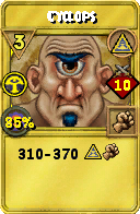 Wizard101 Myth spell card: Cyclops, Spell ID 17259