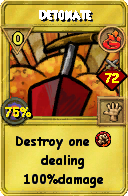 Wizard101 Fire spell card: Detonate, Spell ID 17262