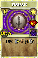 Wizard101 Star spell card: Starfall, Spell ID 17263