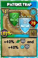 Wizard101 Ice spell card: Patience Trap, Spell ID 17264