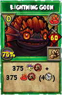 Wizard101 Fire spell card: Lightning Goon, Spell ID 17275