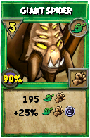 Wizard101 Life spell card: Giant Spider, Spell ID 17276