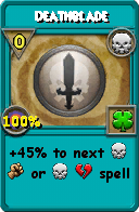 Wizard101 Death spell card: Deathblade, Spell ID 17282