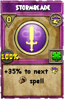 Wizard101 Storm spell card: Stormblade, Spell ID 17284