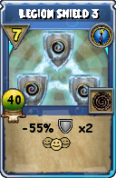 Wizard101 Cantrips spell card: Legion Shield 3, Spell ID 17287
