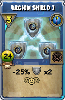 Wizard101 Cantrips spell card: Legion Shield 1, Spell ID 17288