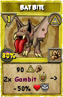 Wizard101 Myth spell card: Bat Bite, Spell ID 17293