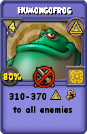 Wizard101 Myth spell card: Humongofrog, Spell ID 17297