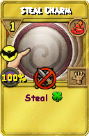 Wizard101 Fire spell card: Steal Charm, Spell ID 17307