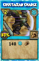 Wizard101 Ice spell card: Crustacean Charge, Spell ID 17308