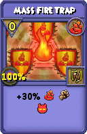 Wizard101 Fire spell card: Mass Fire Trap, Spell ID 17313