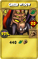 Wizard101 Life spell card: Green Widow, Spell ID 17316